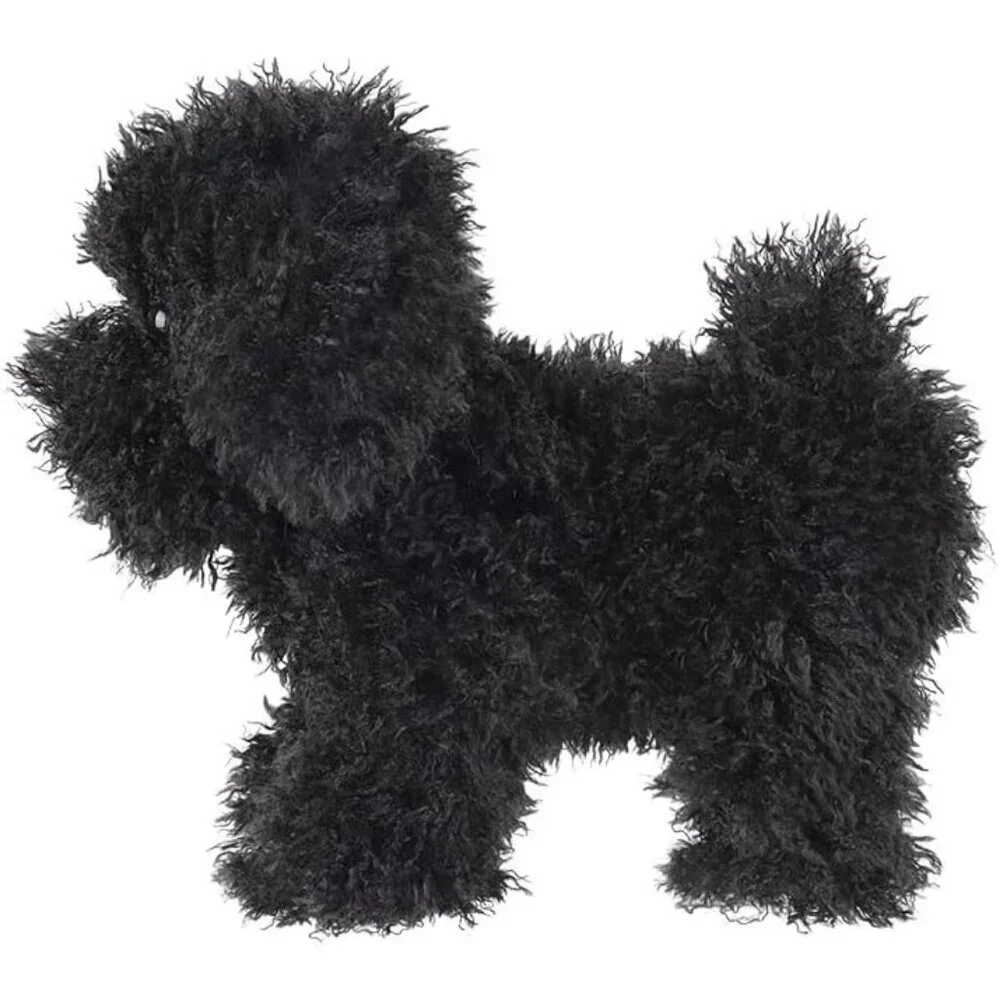 Stuffed Black Poodle Dog Plush Animal Toy Soft Cuddly Apricot Lamb 83 Inches - Picture 5 of 6